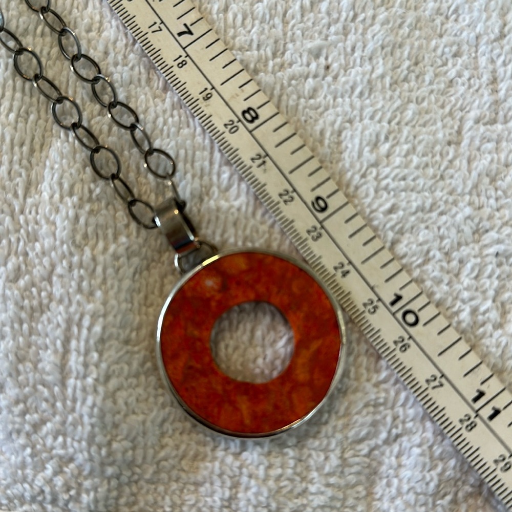 SILPADA Sponge Coral and Sterling Silver Pendant on Wide Link Sterling Chain